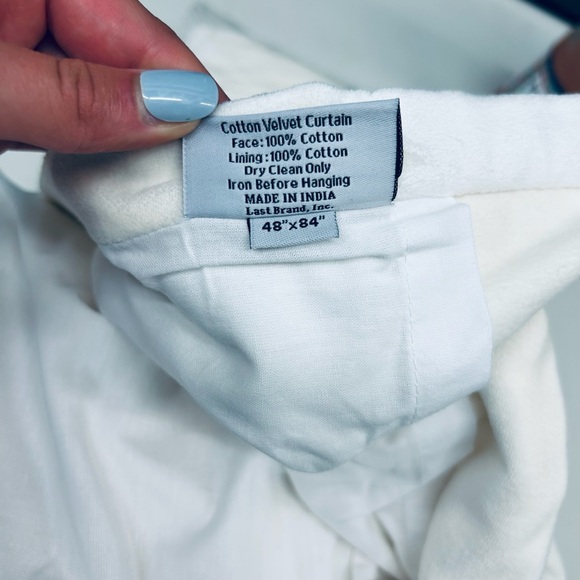 NWT/NWOT QUINCE Set Of 2 48x84 Cotton Velvet Curtains Ivory 7824 - Picture 8 of 10